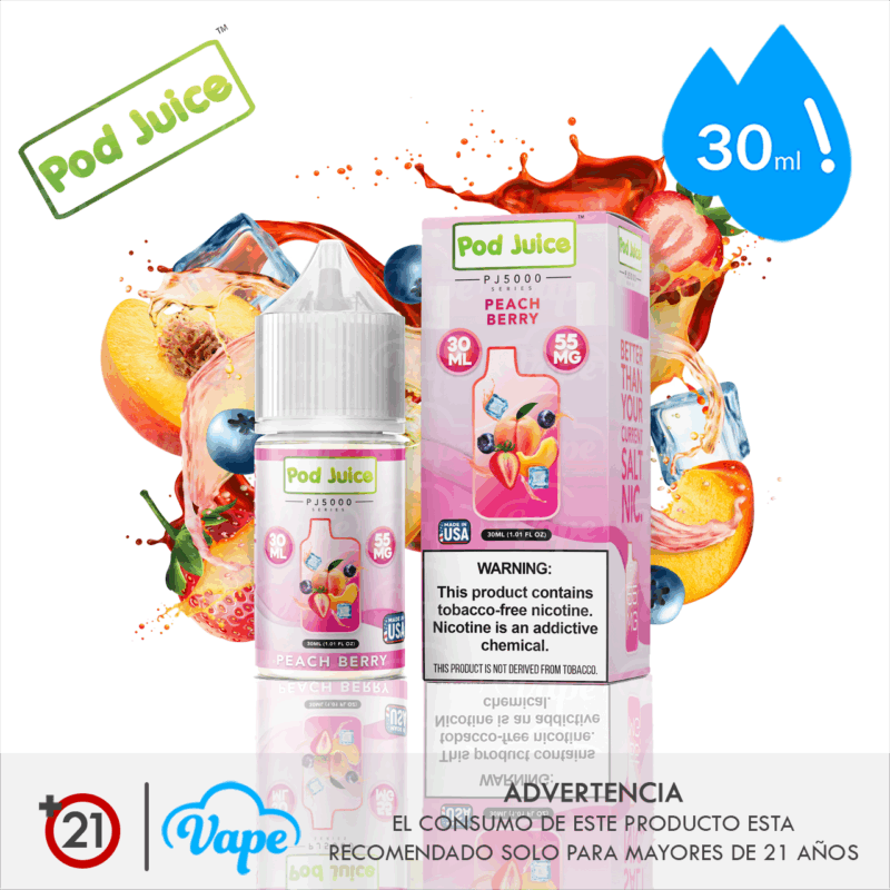 Pod Juice Salt – Peach Berry 30ml